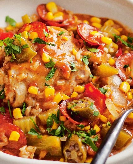 Slow-cooker chicken and chorizo gumbo