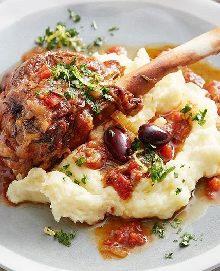 Pressure cooker mediterranean braised lamb shanks with parsnip mash and gremolata