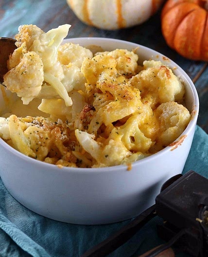 Low Carb Three-Cheese Cauliflower Mac & Cheese