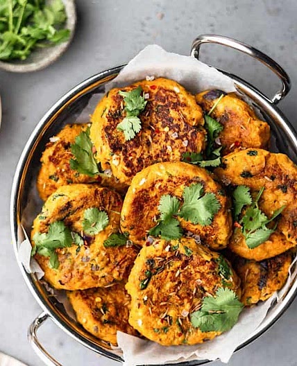 Curried Sweet Potato and Chickpea Patties