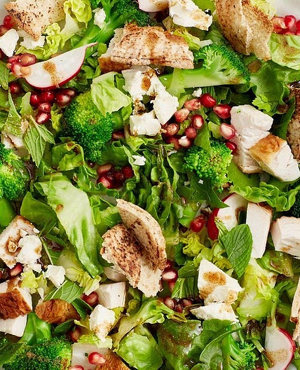 Chopped chicken and broccoli salad