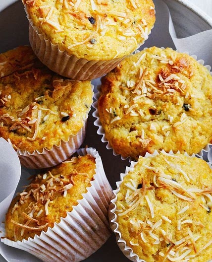 Passionfruit and coconut muffins