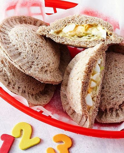 Egg, lettuce and mayonnaise flying saucer sandwiches