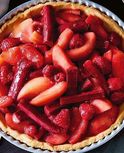 Slow cooker apple, rhubarb and raspberry pie filling