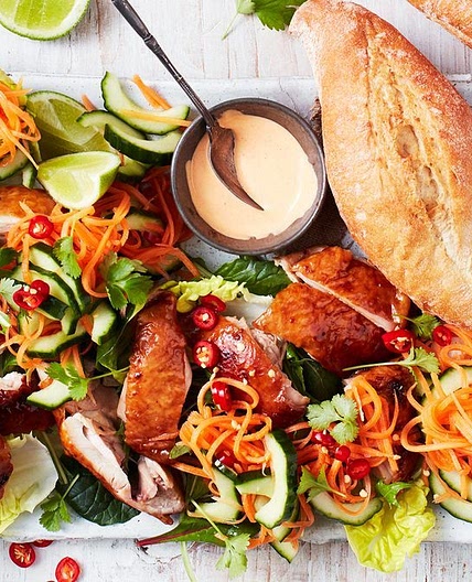 Crispy chicken banh mi salad recipe