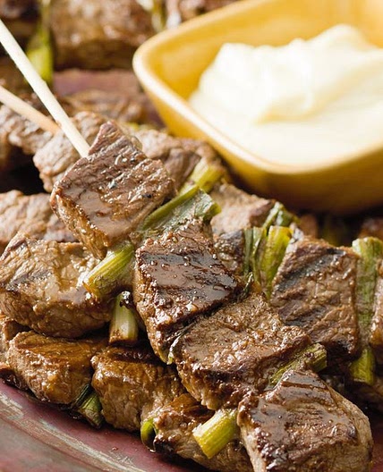 Beef yakitori skewers