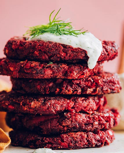 Easy Beet Fritters with Dill Yogurt Sauce