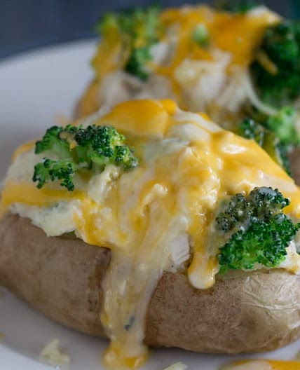 Chicken, Cheese & Broccoli Twice-Baked Stuffed Potatoes