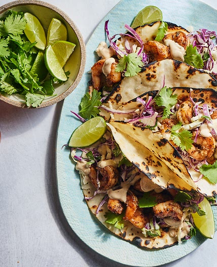 20-Minute Shrimp Tacos with Chipotle Slaw