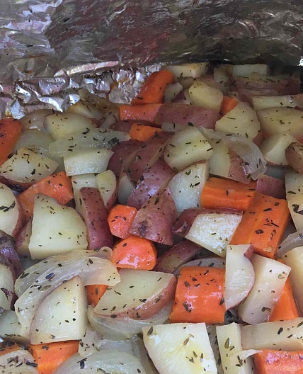Grilled Potato, Carrot, and Onion Foil Packets