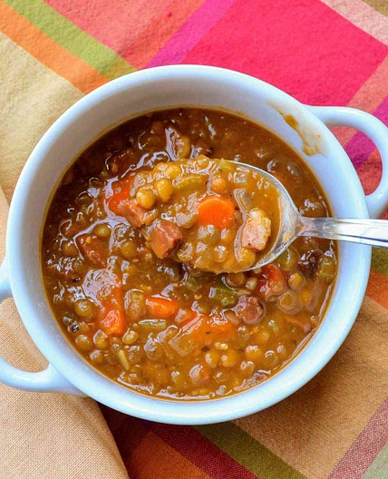 Instant Pot Lentil and Ham Soup