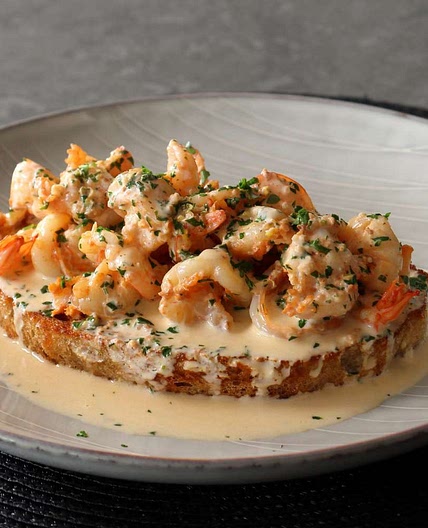 Creamy Garlic Shrimp Toast