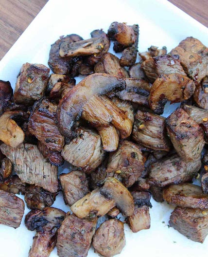 Air Fryer Steak and Mushrooms