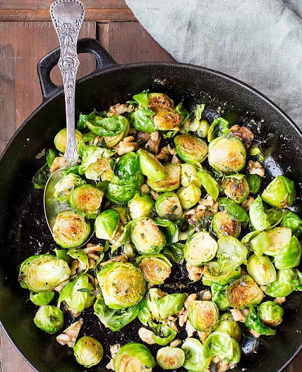 Buttery and Crispy Brussels Sprouts (Pan Fried)