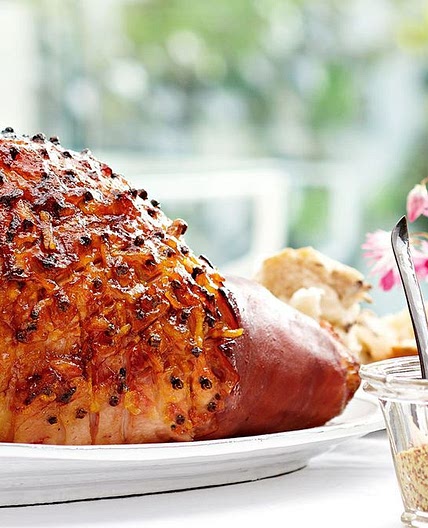 Orange whisky marmalade glazed ham
