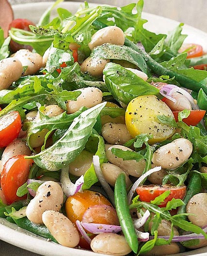 Tomato and butter bean salad