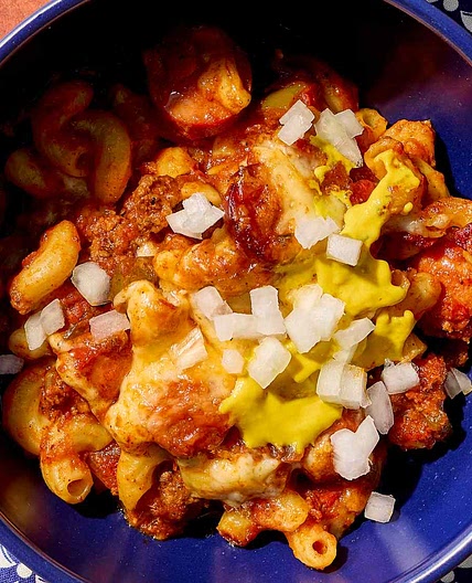 Chili Dog Mac and Cheese