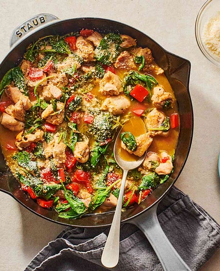 Skillet Lemon Chicken with Spinach