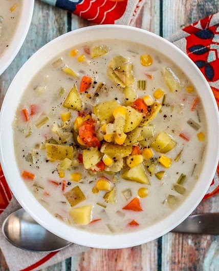 Vegan Potato Corn Chowder Instant Pot Recipe
