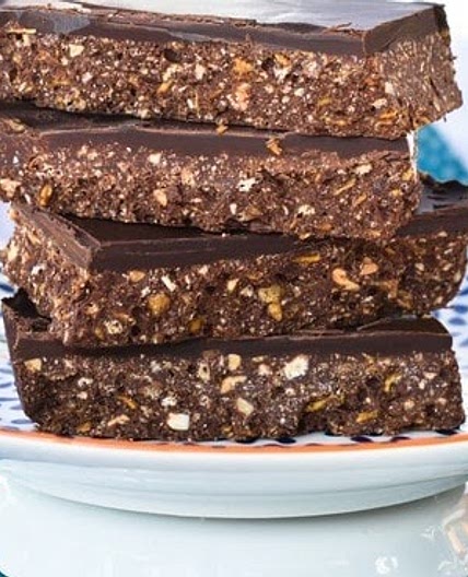 No Bake Peanut Butter & Cornflake Chocolate Tiffin
