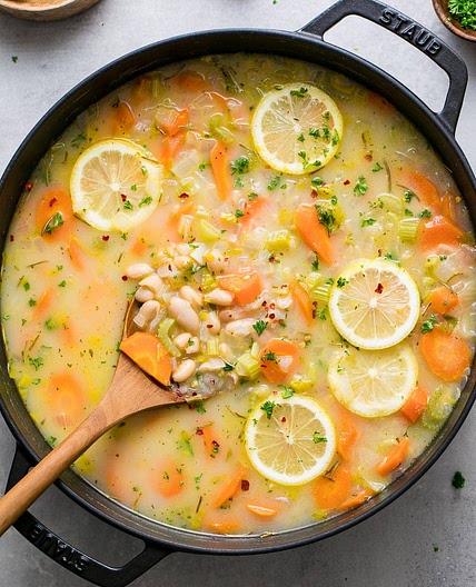 EASY LEMON ROSEMARY WHITE BEAN SOUP
