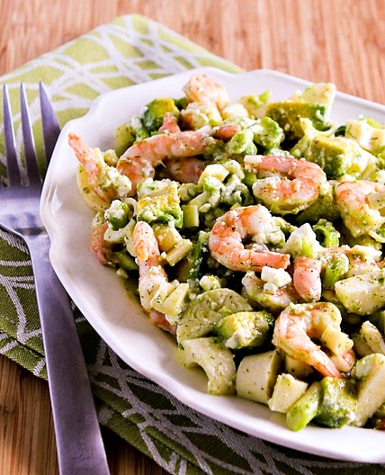 Lemony Shrimp Salad with Avocado, Heart of Palm, and Feta