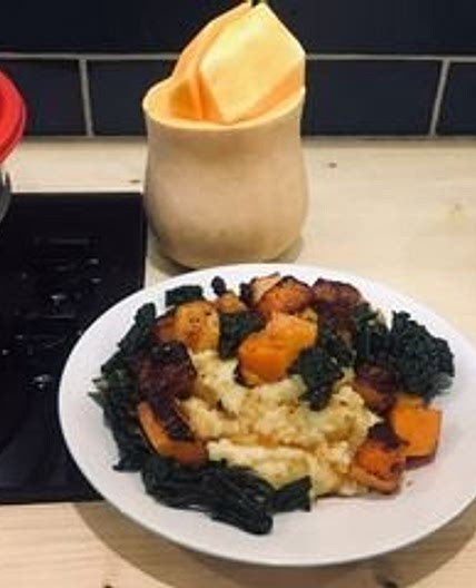 Omnia roasted squash with lime & chilli dressing