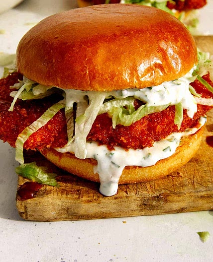 Baked Nashville Hot Chicken Sandwich with Honey
