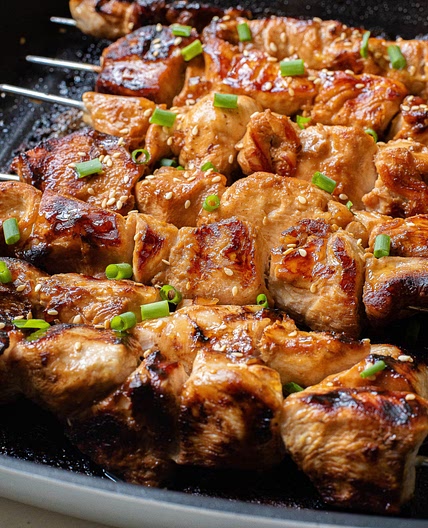 Stovetop Teriyaki Chicken Kabobs