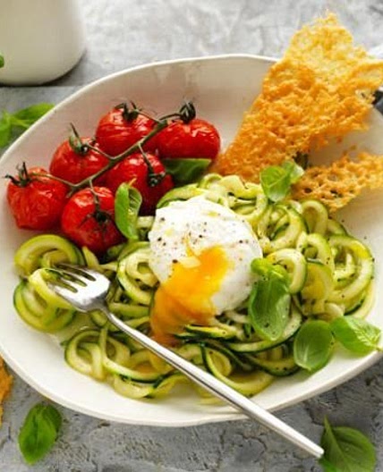 Keto-Friendly Zoodles and Egg Salad recipe