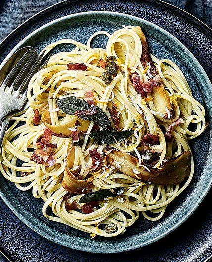 Sage, bacon & parsnip linguine