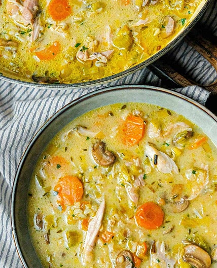 Chicken and Leek Soup with Wild Rice
