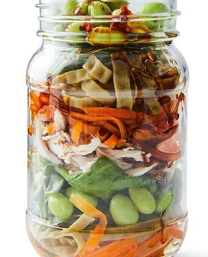 Japanese chicken noodle salad jar recipe