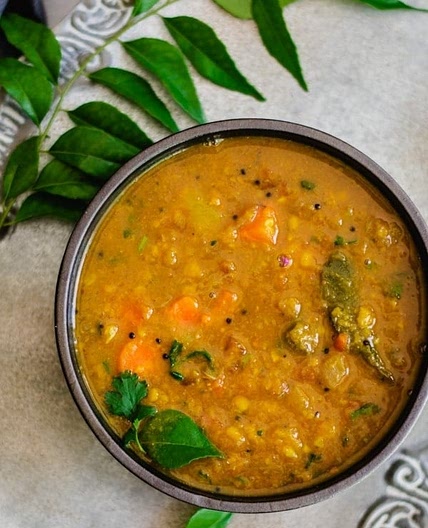 Instant Pot Sambar (Lentils & Vegetable Stew)