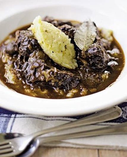 Beef bourguignon with celeriac mash