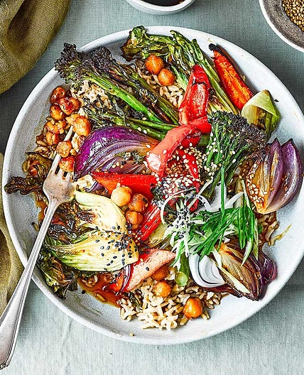 Roasted teriyaki veg bowl