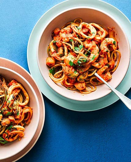 Healthy seafood pasta recipe
