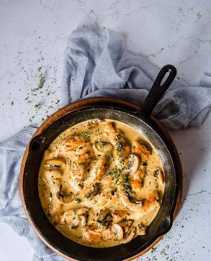 Keto Creamy Chicken and Mushroom Casserole
