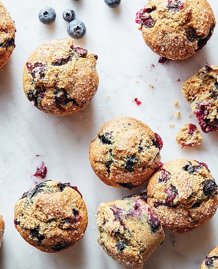 Blueberry Sourdough Muffins