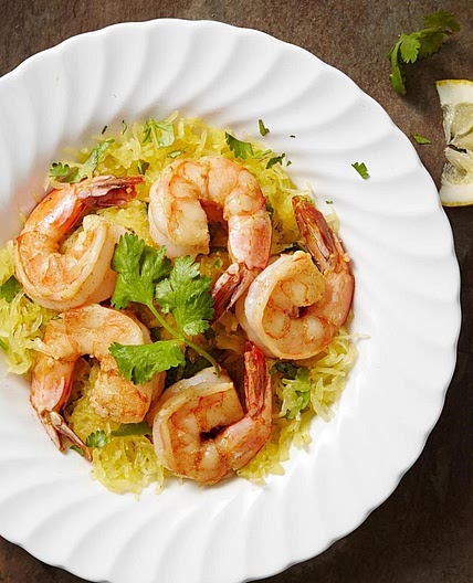 Garlic Shrimp with Cilantro Spaghetti Squash