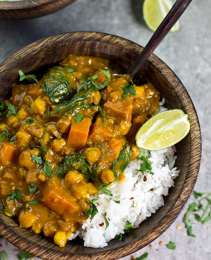 Sweet Potato, Chickpea and Spinach Coconut Curry