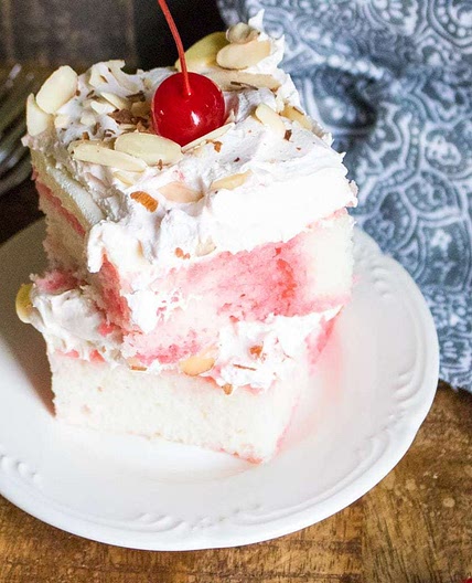 Cherry Almond Poke Cake