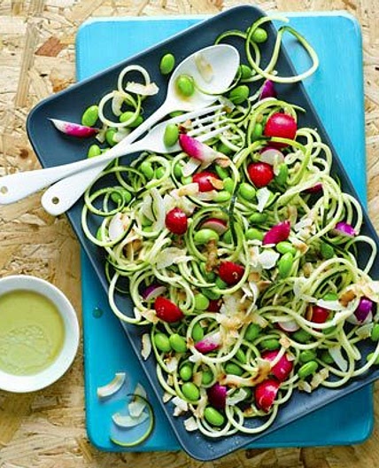 Lime, sesame & coconut courgette carpaccio