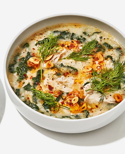 Chicken and Rice Soup with Garlicky Chile Oil