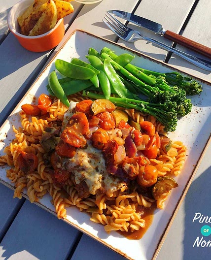 Chicken Breast with Balsamic Cherry Tomatoes and Mozzarella | Slimming & Weight Watchers Friendly