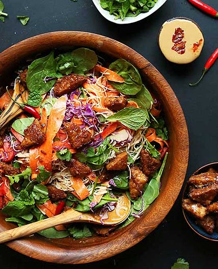 Blissed-Out Thai Salad with Peanut Tempeh