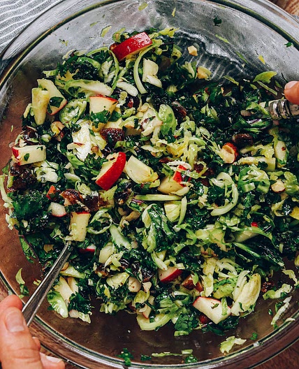 Shaved Brussels Sprout Salad with Apples and Dates