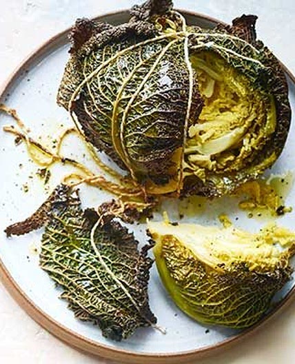 Butter-basted BBQ cabbage