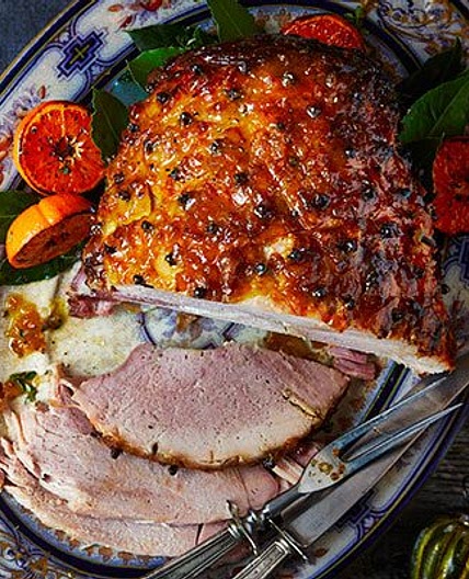 Stem ginger & mustard glazed ham