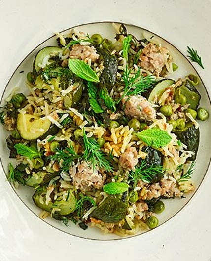 Easy sausage & courgette pilaf